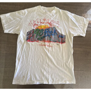 Vintage 1982 Honolulu 98 Rock Radio Station T Shirt Volcano Rare Hawaii Surfer